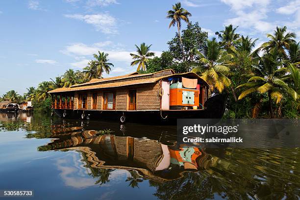 house boat in backwaters - backwater stock pictures, royalty-free photos & images