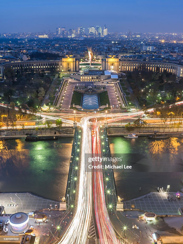 Paris Aerial Night View