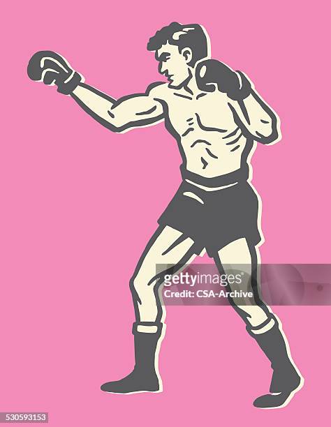 illustrazioni stock, clip art, cartoni animati e icone di tendenza di boxer - box line art