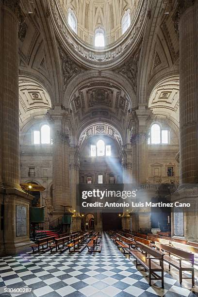 ray of light in the cathedral of jaén - jaén fotografías e imágenes de stock