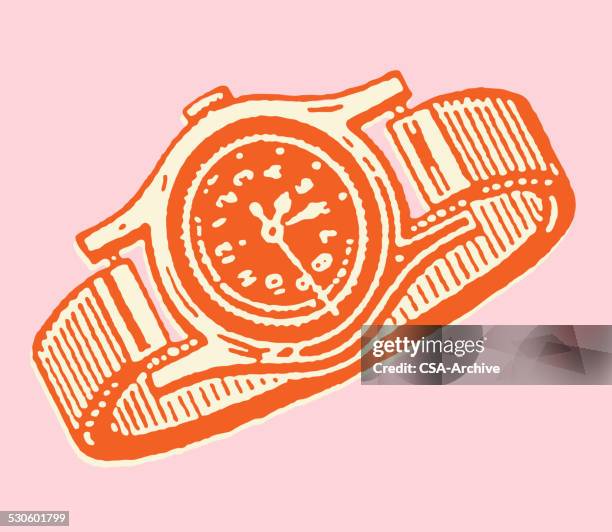 ilustraciones, imágenes clip art, dibujos animados e iconos de stock de reloj de pulsera - reloj de pulsera