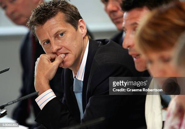 Steve Cram, Chairman of the English Institute of Sport attends at a press conference for the launch of London 2012's plans for the London Olympic...