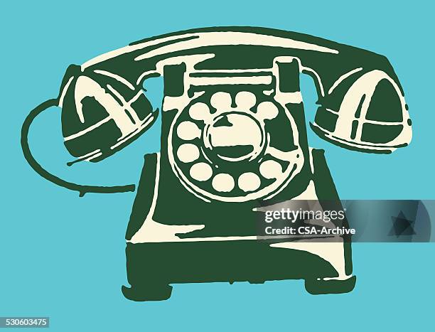 stockillustraties, clipart, cartoons en iconen met rotary telephone - rotary phone