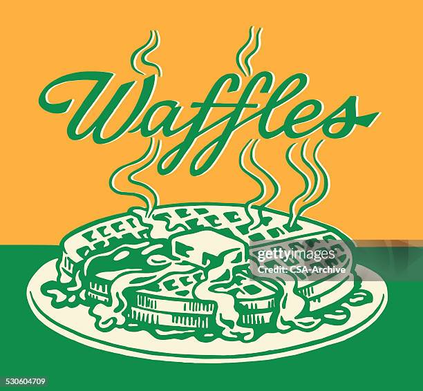 stockillustraties, clipart, cartoons en iconen met waffles - ontbijt