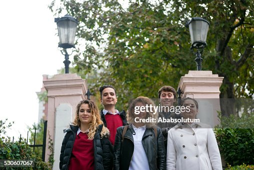 Turkish Students Five Turkish Students Posing School University Istanbul High-Res Stock ...