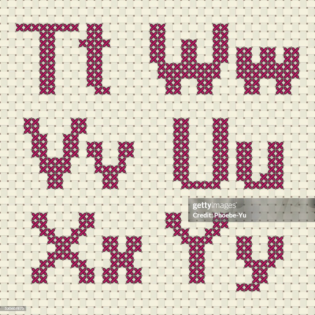Cross Stitch Alphabet And Number High-Res Vector Graphic - Getty Images