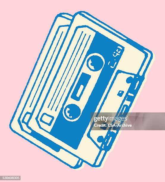 two cassette tapes - cassette stock illustrations