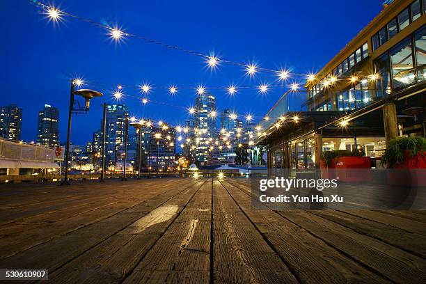 starry night at granville island marina - granville stock pictures, royalty-free photos & images