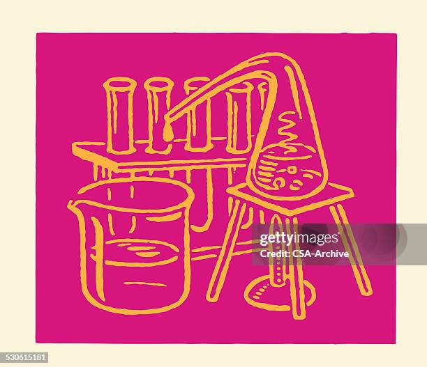 science - laboratory burner stock illustrations
