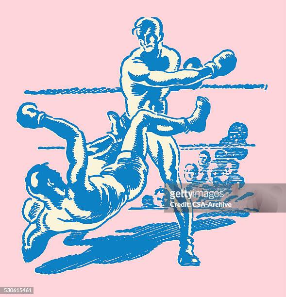 boxing match - knockout punch stock illustrations