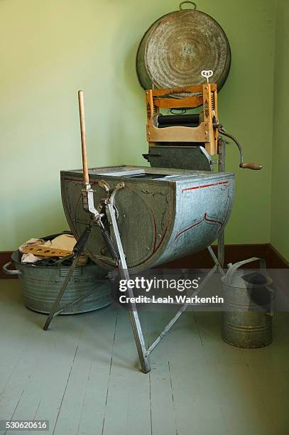 old fashioned laundry room - antique washing machine stock pictures, royalty-free photos & images