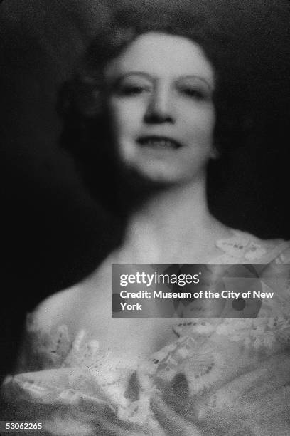 Softly lit formal studio portrait of Canadian-born beautician and cosmetics entrepreneur Elizabeth Arden , late 1940s.