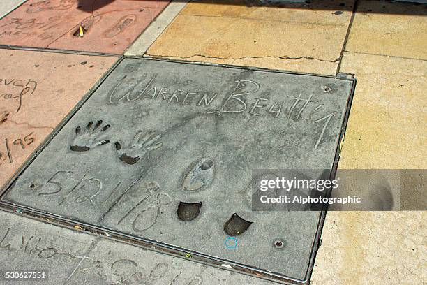 warren beatty walk of fame - celebrity feet stock pictures, royalty-free photos & images