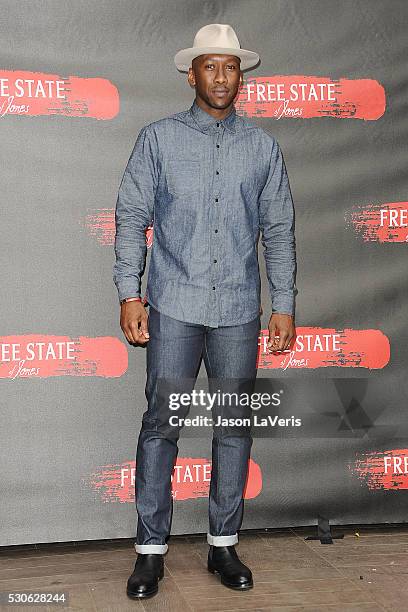 Actor Mahershala Ali attends a photo call for "Free State of Jones" at Four Seasons Hotel Los Angeles at Beverly Hills on May 11, 2016 in Los...