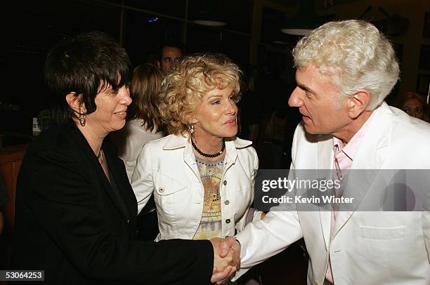 Universal Music's Kathy Nelson , songwriter Diane Warren and musician/actor Dennis DeYoung talk at the afterparty for the premiere of Universal...