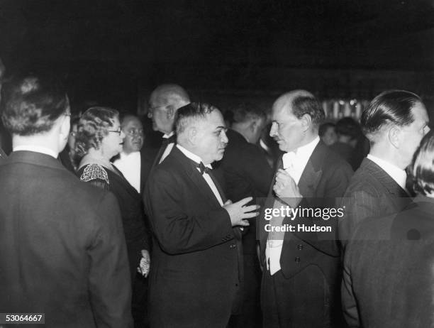 Ivan Mikhailovich Maisky , the Soviet Ambassador to Britain, in conversation with Clement Attlee , leader of the Labour Party, at the Holborn...