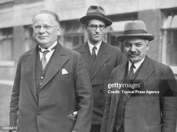 Russian diplomat Maxim Litvinov with Ivan Mikhailovich Maisky , the Soviet Ambassador to Britain, circa 1935.