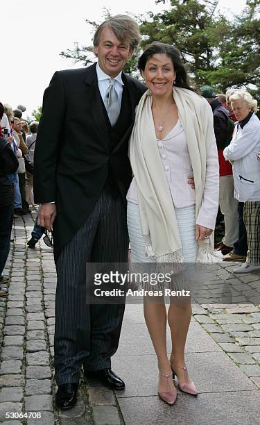 Matthias Prinz lawyer, and Alexandra von Rehlingen pose for a photograph at the Sankt Severin church on June 11, 2005 at Sylt, in Germany. Michael...
