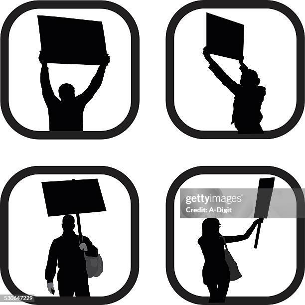 protesters - strike protest action stock illustrations