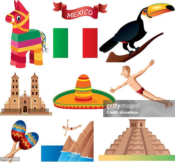 mexican symbols - los cabos stock illustrations