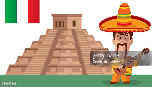 bildbanksillustrationer, clip art samt tecknat material och ikoner med chichen itza - los cabos