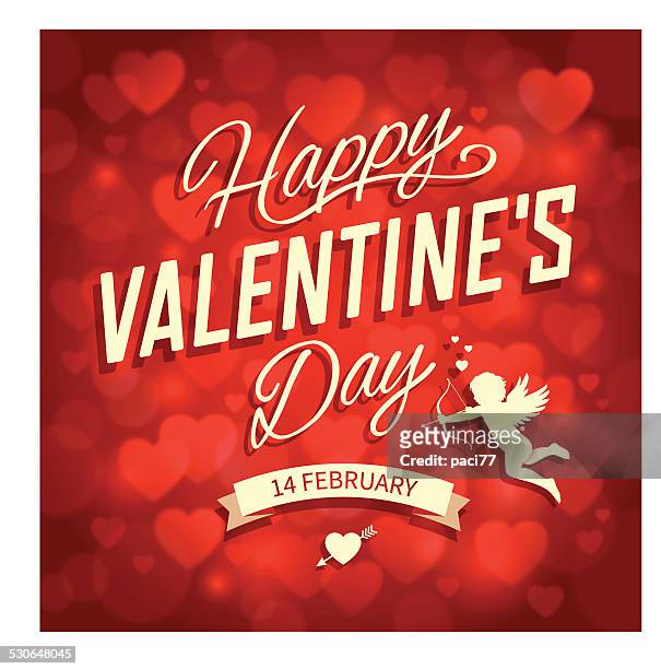stockillustraties, clipart, cartoons en iconen met happy valentines day - amor