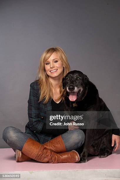 Kristen Bell with her dog Sadie.