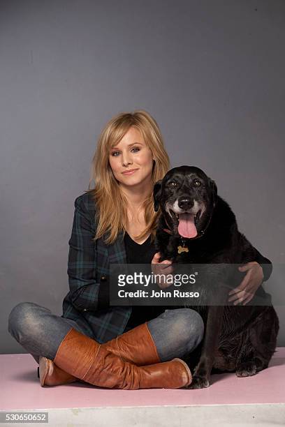 Kristen Bell with her dog Sadie.