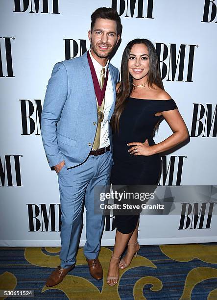 Andy Grammer, Aijia Lise arrives at the 64th Annual BMI Pop Awards at the Beverly Wilshire Four Seasons Hotel on May 10, 2016 in Beverly Hills,...