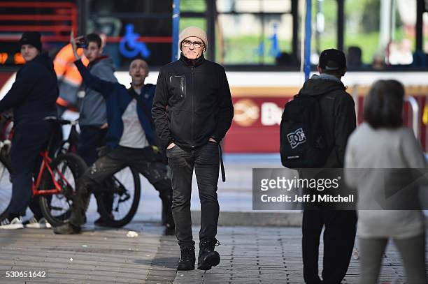 Director Danny Boyle, on the set of the Trainspotting film sequel in Muirhouse shopping centre on May 11, 2016 in Edinburgh, Scotland. The long...