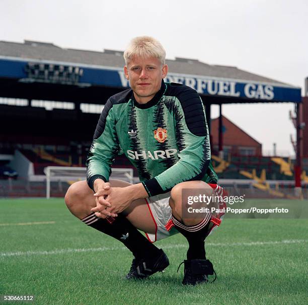 Manchester United goalkeeper Peter Schmeichel at Old Trafford in Manchester, circa August 1991.