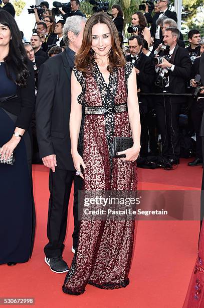 French actress Elsa Zylberstein attends the "Cafe Society" premiere and the Opening Night Gala during the 69th annual Cannes Film Festival at the...