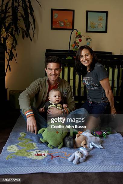 Eddie McClintock at Home with Wife Lynn Sanchez and Son