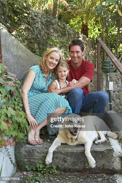 Penelope Ann Miller at Home with Husband James and Daughter