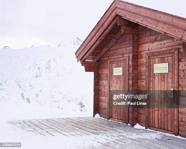 remote outhouse in austria - obergurgl stock pictures, royalty-free photos & images