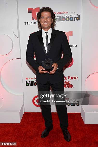 Backstage -- Pictured: Carlos Vives backstage during the 2014 Billboard Latin Music Awards, from Miami, Florida at BankUnited Center, University of...