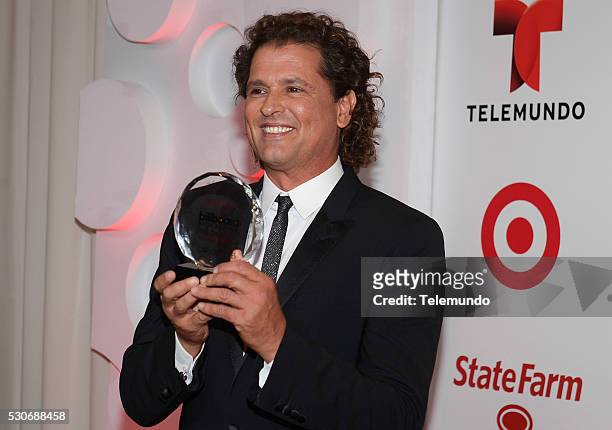 Backstage -- Pictured: Carlos Vives backstage during the 2014 Billboard Latin Music Awards, from Miami, Florida at BankUnited Center, University of...