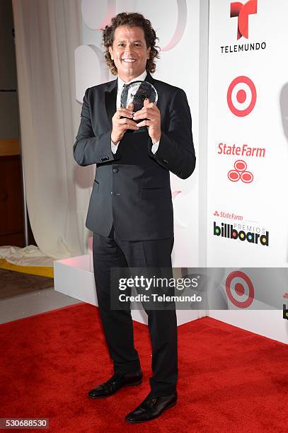 Backstage -- Pictured: Carlos Vives backstage during the 2014 Billboard Latin Music Awards, from Miami, Florida at BankUnited Center, University of...