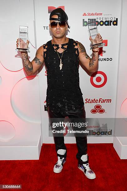 Backstage -- Pictured: Wisin backstage during the 2014 Billboard Latin Music Awards, from Miami, Florida at BankUnited Center, University of Miami (...