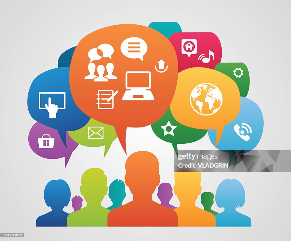 Commuinication Images Concept Of Communication Between People In The Network High-Res Vector ...