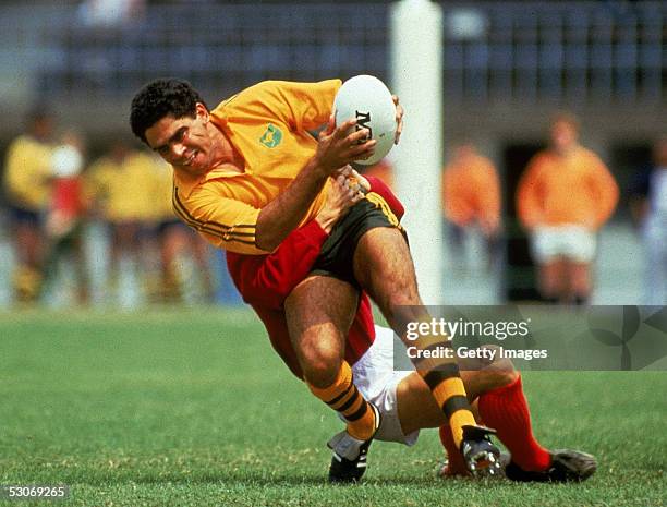 Mark Ella of Australia in action during the Hong Kong Sevens match between Australia and Kwang Hua held in Taipei.