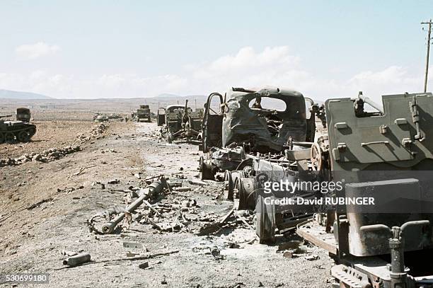The vehicles were hit by the Israeli airforce during the Yom Kippur War.