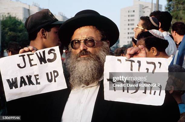 Protester at Right-Wing Demonstration