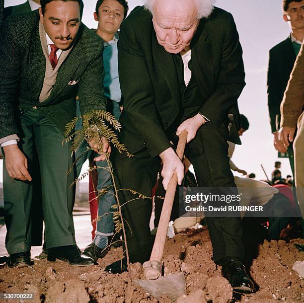 David Ben-Gurion Planting a Tree