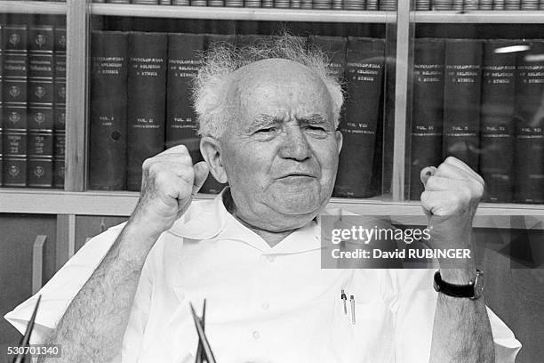 David Ben-Gurion on His 79th Birthday at Kibbutz Sde Boker