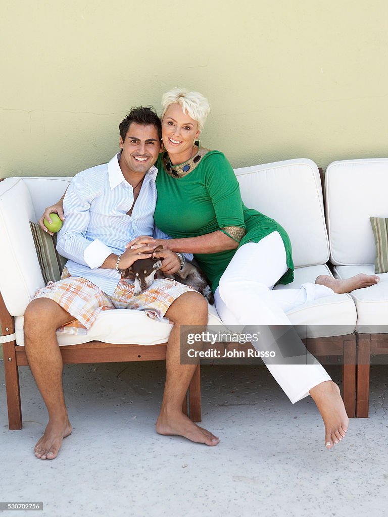 Brigitte Nielsen and Mattia Dessi at Home, 2008