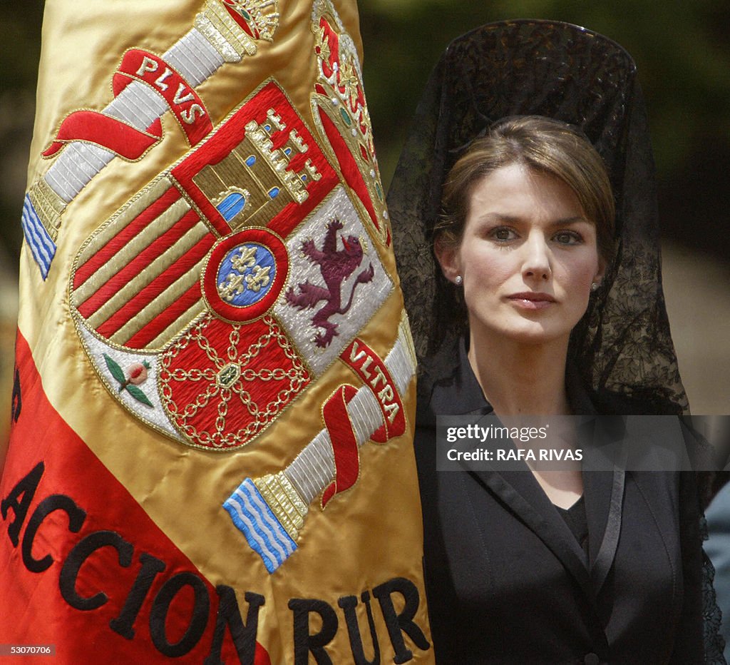 Spain's Princess Letizia holds a Spanish