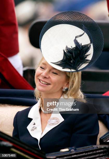 The Countess of Derby attends the second day of Royal Ascot 2005 at York Racecourse on June 15, 2005 in York, England. One of the highlights of the...