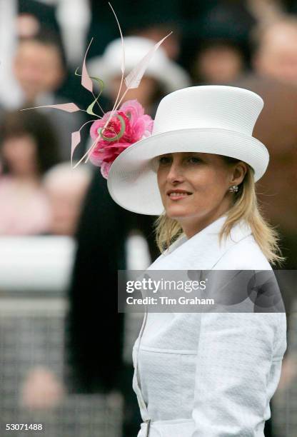 Sophie Countess of Wessex attends the second day of Royal Ascot 2005 at York Racecourse on June 15, 2005 in York, England. One of the highlights of...