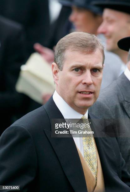 Prince Andrew The Duke of York attends the second day of Royal Ascot 2005 at York Racecourse on June 15, 2005 in York, England. One of the highlights...